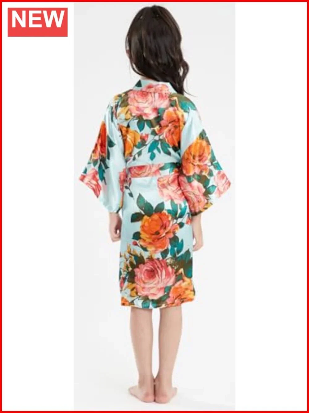 Girls Silky Satin Kimono Robe Spa Wedding Birthday Party Gift